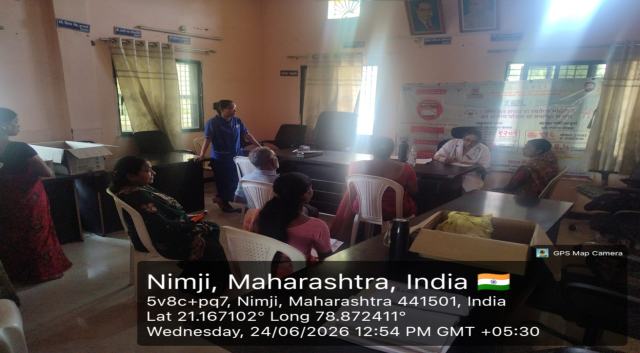 Free Health Check-up Camp was held at Nimji Village, Kalmeshwar on 24.06.2026 (Wednesday) from 10:30 AM to 12:30 PM
